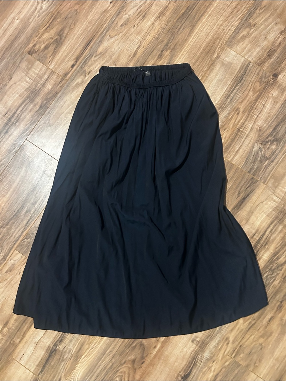 Tahari Navy Blue Maxi Skirt with Elastic Waistband